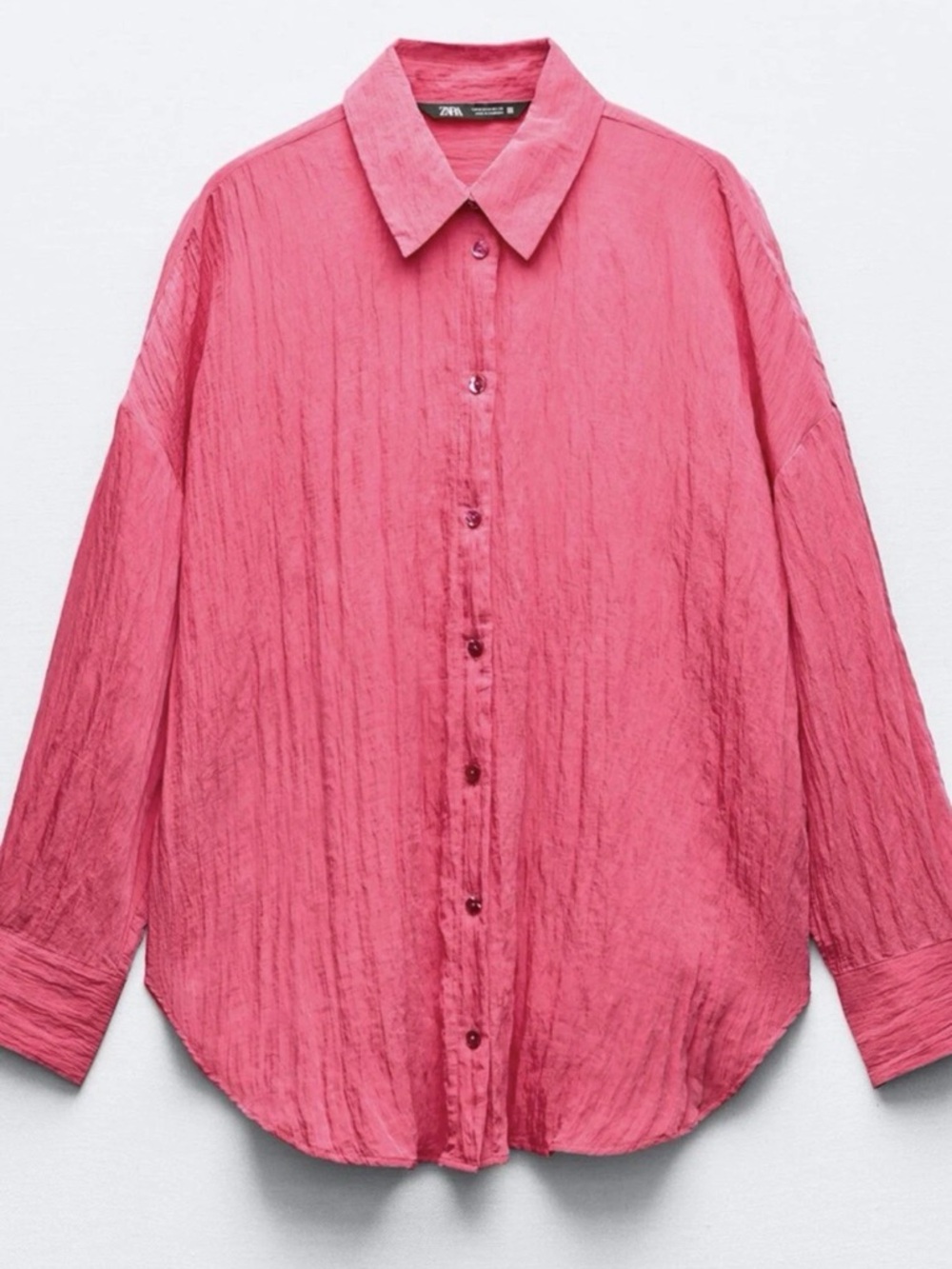 Crisp Textured Button-Up Shirt by Zara